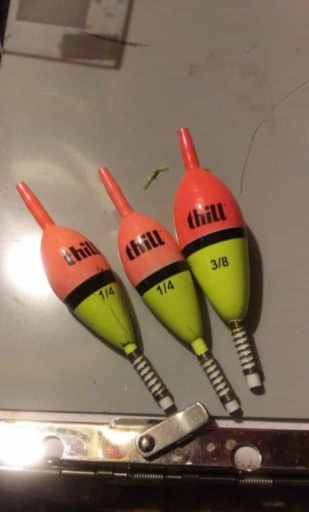 a set of thill slip bobbers for walleye fishing 