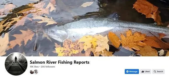 a screenshot of the facebook group Salmon River fishing reports
