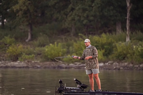 a pro bass angler competing in an NPFL tournament